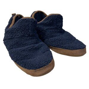 Lands' End Sherpa Fleece Soft House Shoes Slippers Navy Blue Size 9 Women's